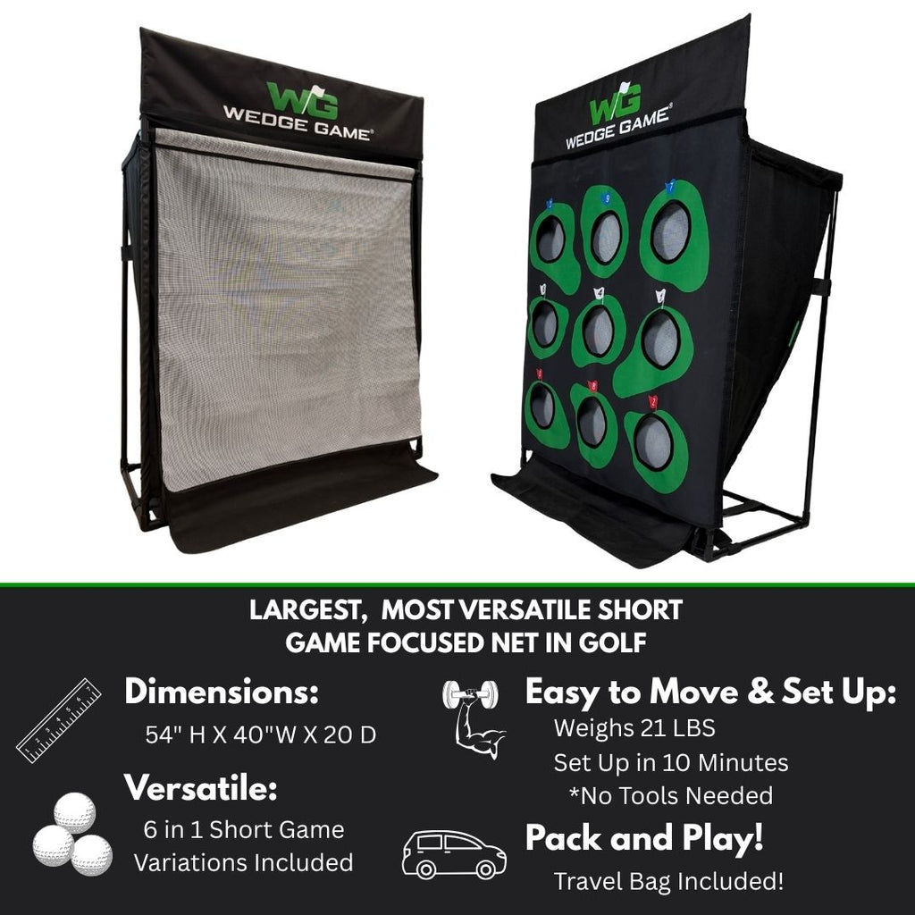 Wedge Game: A 6 in 1 Chipping & Pitching System with Auto Ball Return. Designed by Golfers, used by Pros.